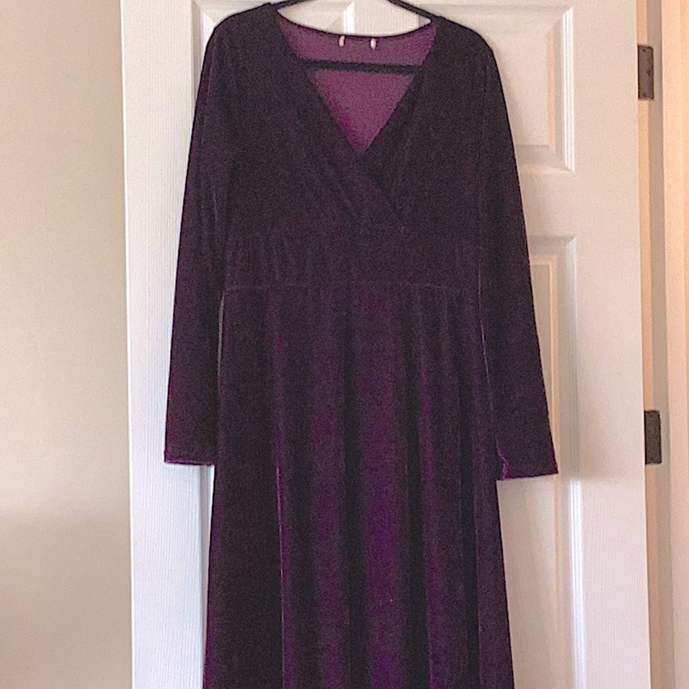 Burgundy Velvet Dress